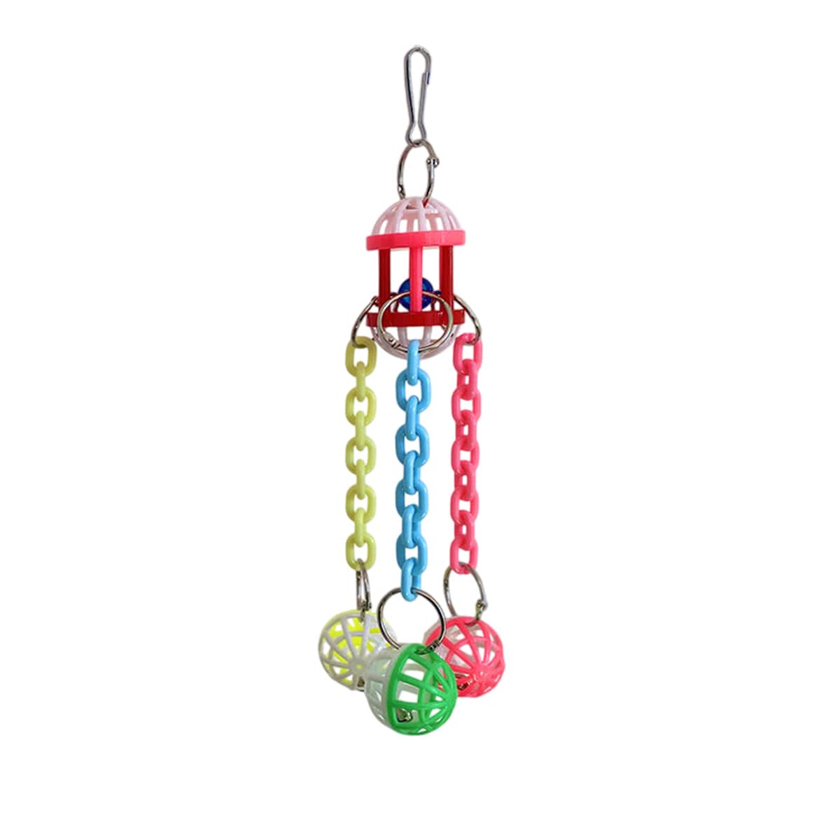 Parrot Hanging Bell Toy with Multicolour Chains, 28 cm - view 2
