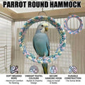Parrot Round Hammock Swing Woven Rope Bird Cage Perch Budgie Sugar Glider - Rainbow - view 2