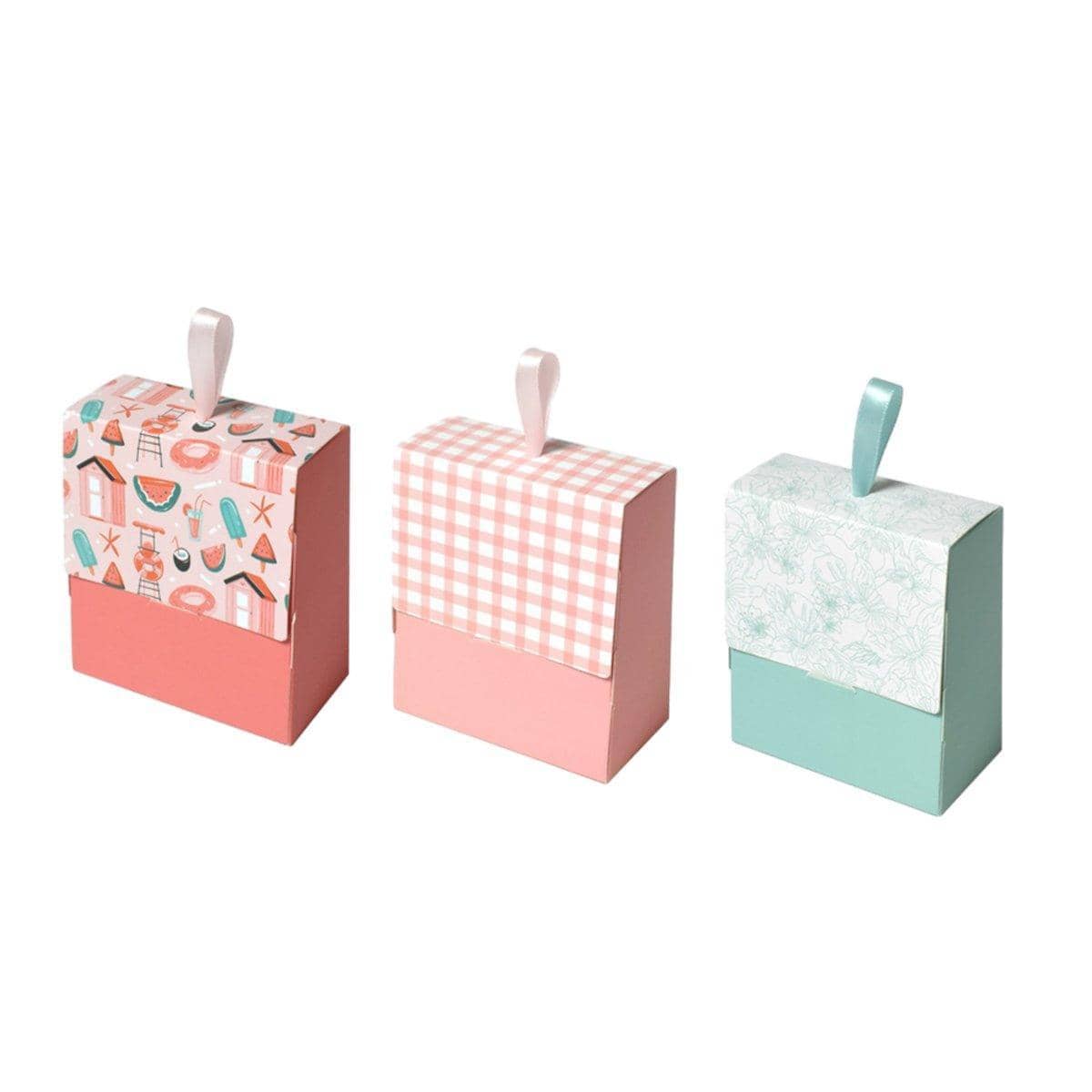 Party Favour Gift Boxes with Ribbon Pull, Pack of 20 - Red - view 3