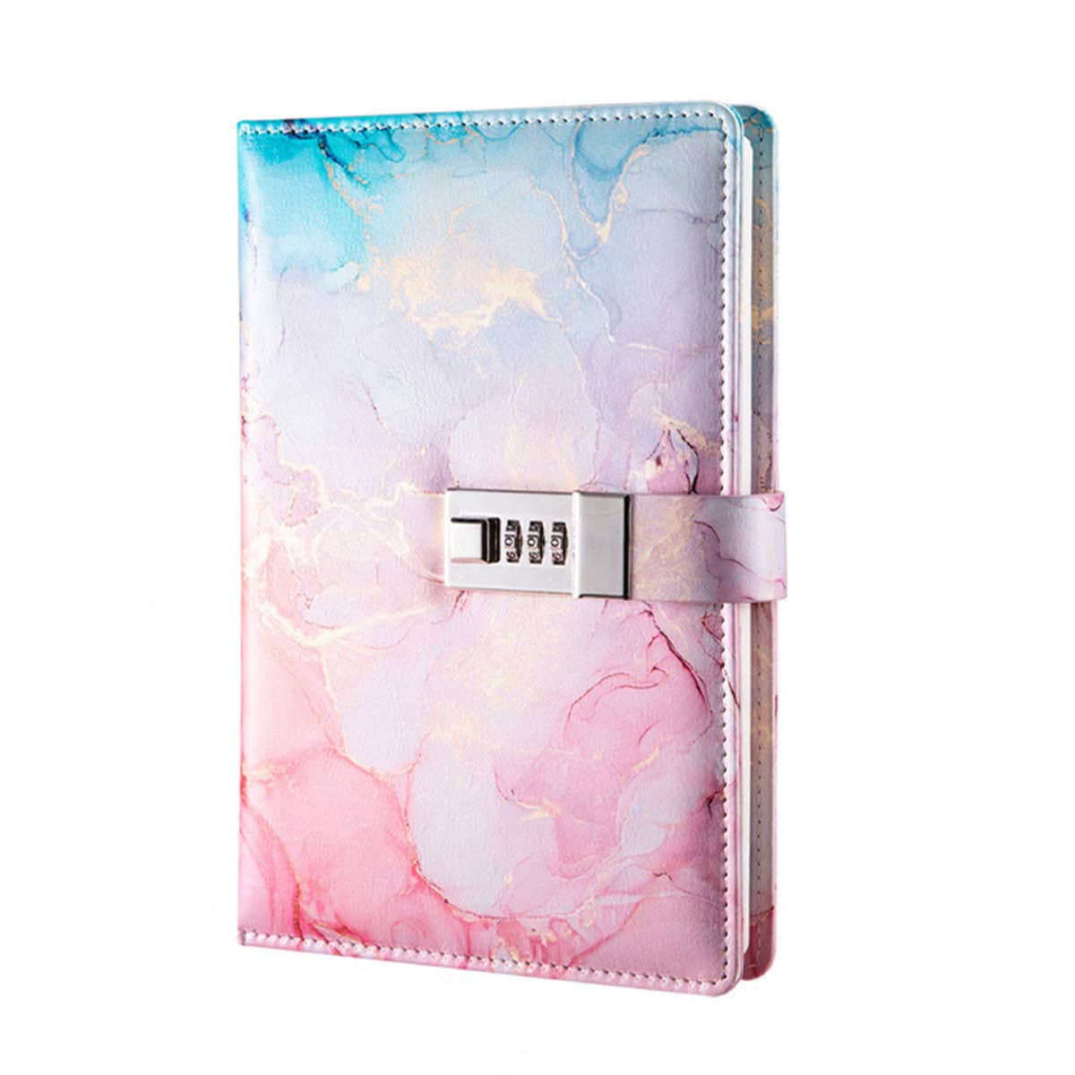 Password Book Diary with Combination Lock, Lockable Notebook - Pink