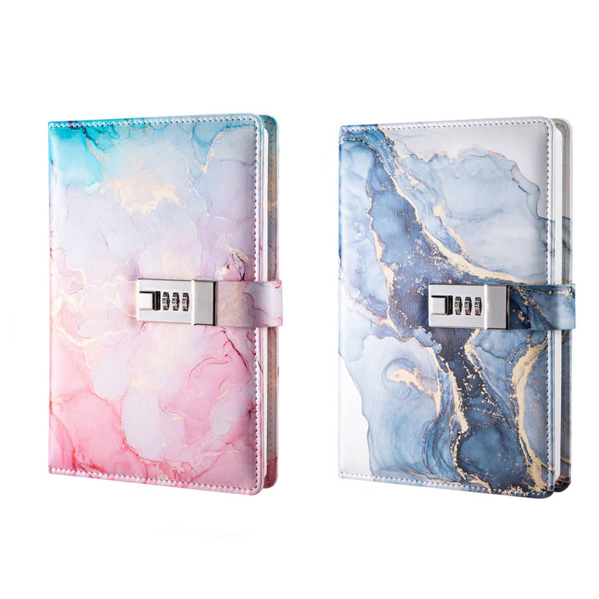 Password Book Diary with Combination Lock, Lockable Notebook - Pink - view 3
