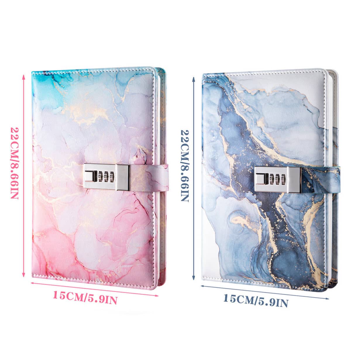 Password Book Diary with Combination Lock, Lockable Notebook - Pink - view 4