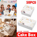 Pastry Gift Boxes, Pack of 50 - Floral Paperboard Cookie Box, 14 x 14 x 5 cm - view 2