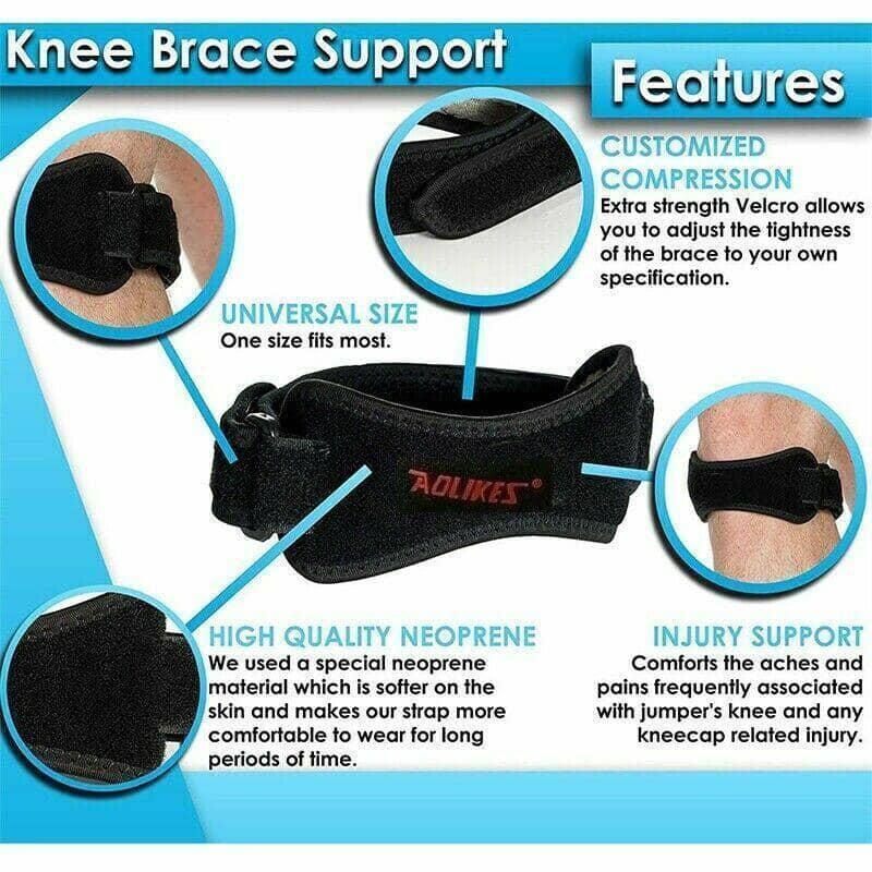 Patella Knee Strap with Gel Pad for Running and Sports - Blue - view 3