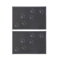Paw Print Pet Food Mat for Dogs and Cats, Pack of 2 - 30 x 40 cm - view 2