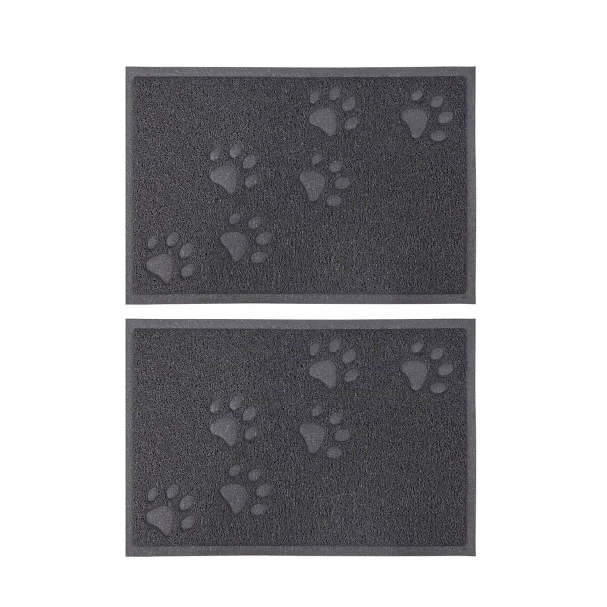 Paw Print Pet Food Mat for Dogs and Cats, Pack of 2 - 30 x 40 cm - view 2