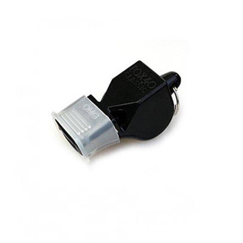 Pealess Referee Whistle with Lanyard and Mouth Grip - Black