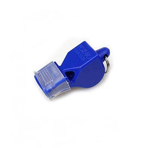 Pealess Referee Whistle with Lanyard and Mouth Grip - Blue