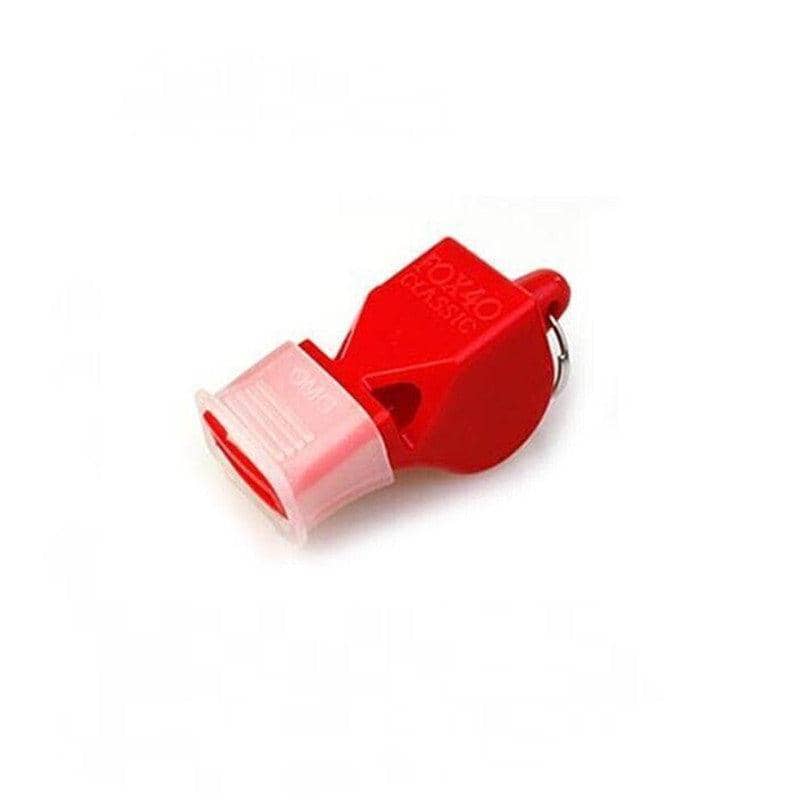 Pealess Referee Whistle with Lanyard and Mouth Grip - Red