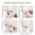 Pearl Curtain Tiebacks Strap Set 3 Pairs Decorative Buckle Holder - White - view 5
