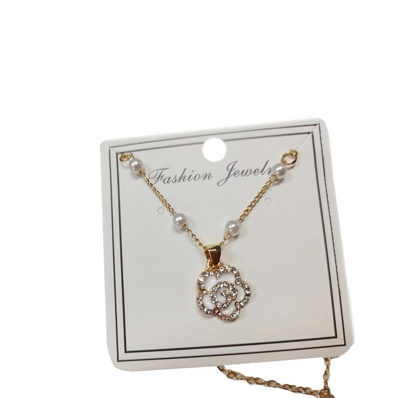 Pearl Flower Bracelet for Women with Imitation Pearls - Gold Tone - view 3