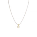 Pearl Pendant Necklace - Fine Rice Pearl Beads, Small Gold Oval Pendant
