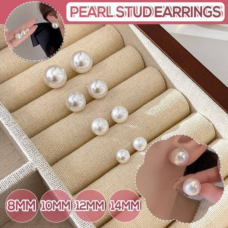Pearl Stud Earrings for Women - 8 mm - view 2