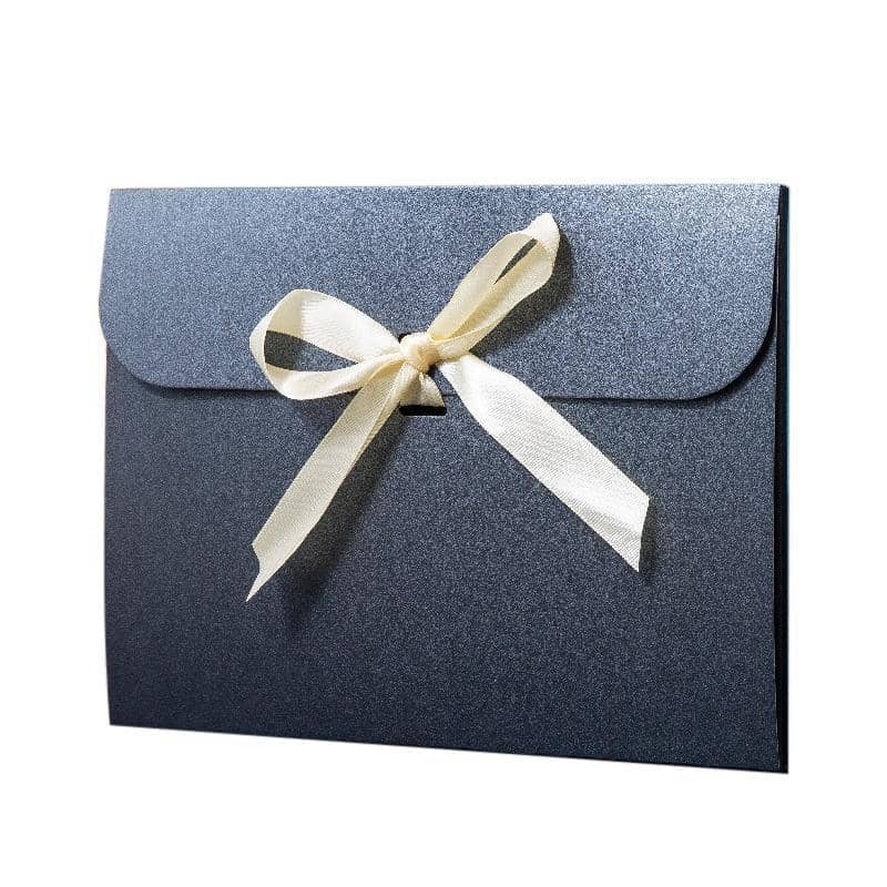 Pearlescent Paper Gift Envelope Bags with Ribbon Tie, Pack of 20 - Black