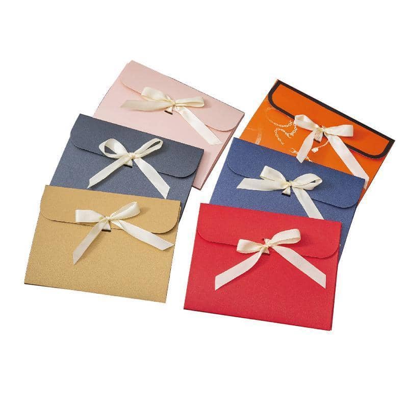 Pearlescent Paper Gift Envelope Bags with Ribbon Tie, Pack of 20 - Black - view 3
