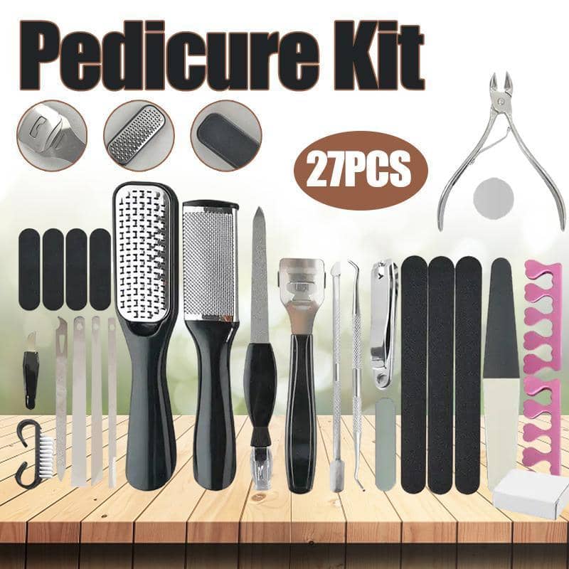 Pedicure and Manicure Tool Set with Callus Remover, 27 Piece Nail Care Kit