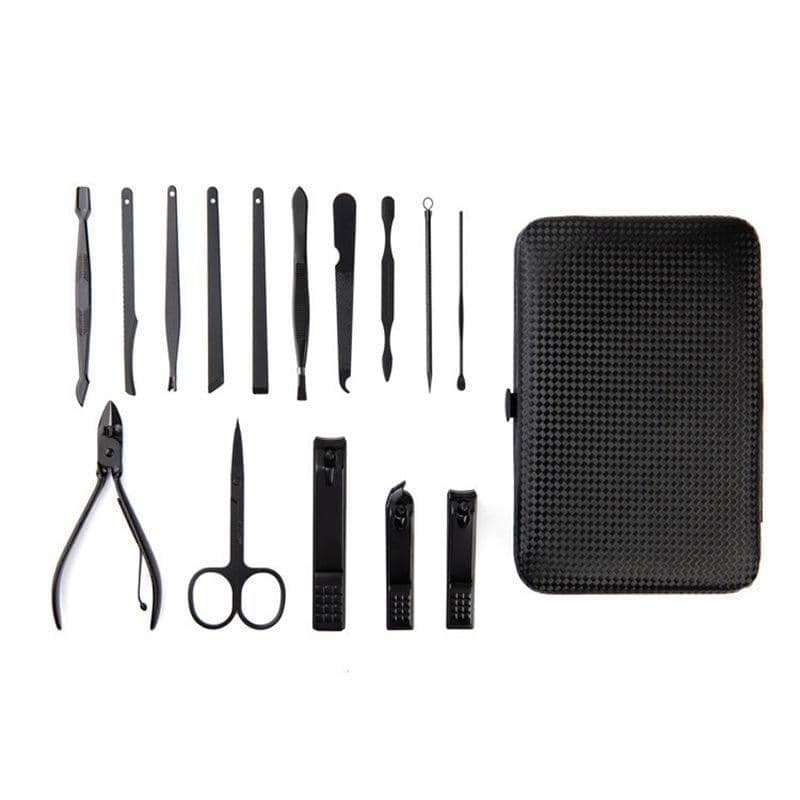 Pedicure Grooming Kit, 15 Piece - Black and Red - view 3