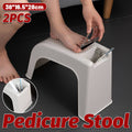Pedicure Stool Foot Care Nail Cutting Stool Non-Slip Base Durable - Cream White, Pack of 2