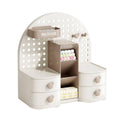 Pegboard Desk Organiser with Drawers - Deluxe Style, Coffee