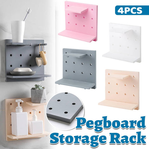 Pegboard Storage Rack, 4-Piece Set, Assorted Colours