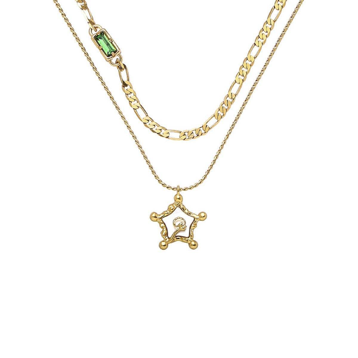 Pendant Necklace in Copper and Zircon - Green - view 5