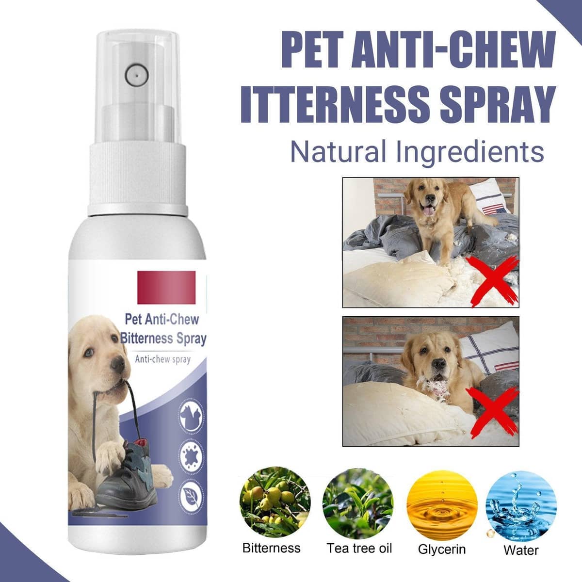 Pet Anti-Chew Spray - 50ml, Bitter Deterrent