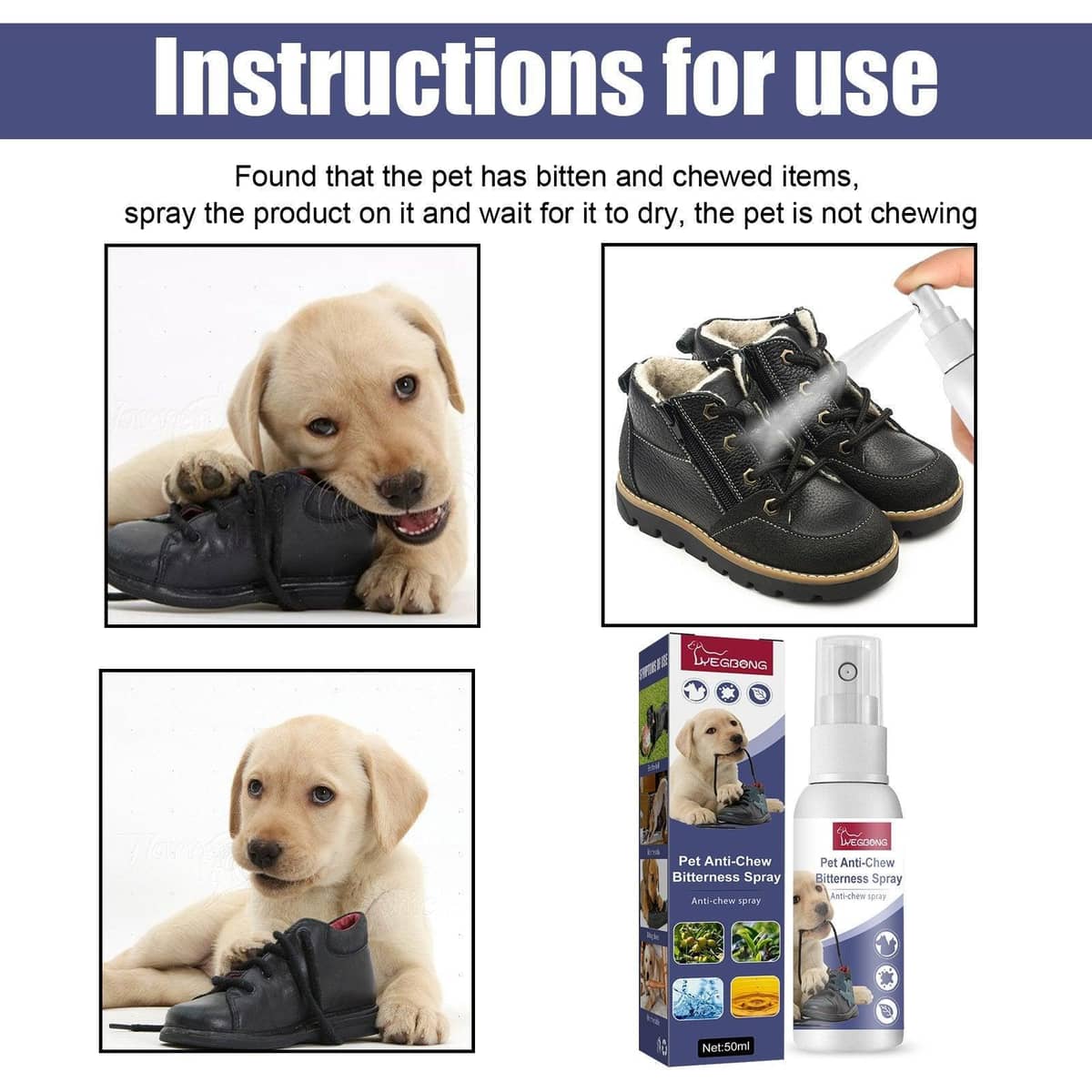Pet Anti-Chew Spray - 50ml, Bitter Deterrent - view 5