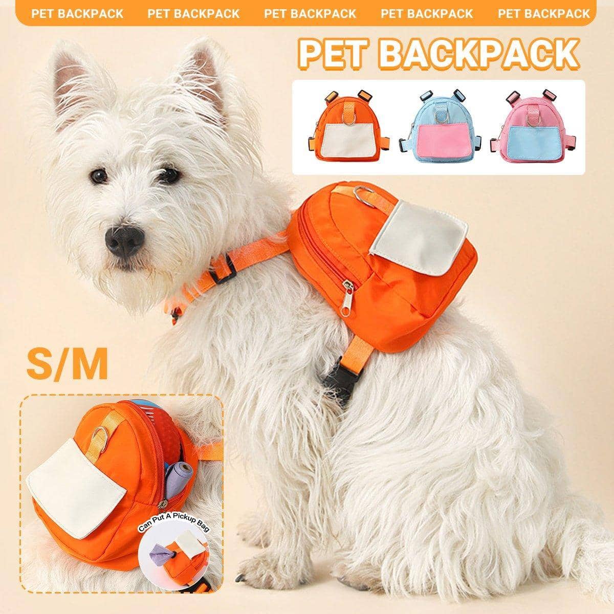 Pet Backpack Carrier for Outdoor Travel - Pink, Small (Neck 26-34 cm) - view 2