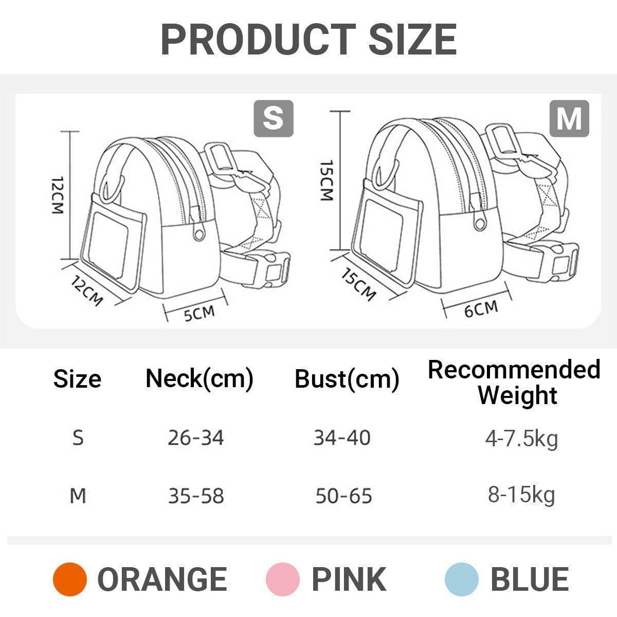 Pet Backpack Carrier for Outdoor Travel - Pink, Small (Neck 26-34 cm) - view 4