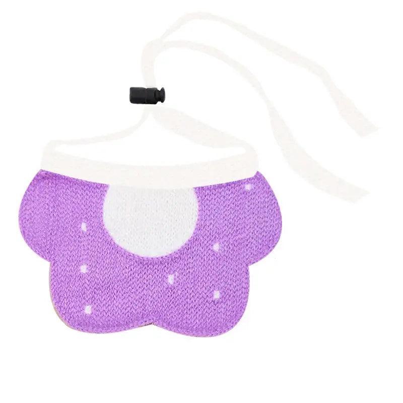 Pet Bandana Bib for Cats and Dogs, Triangle Saliva Scarf - Purple Flower