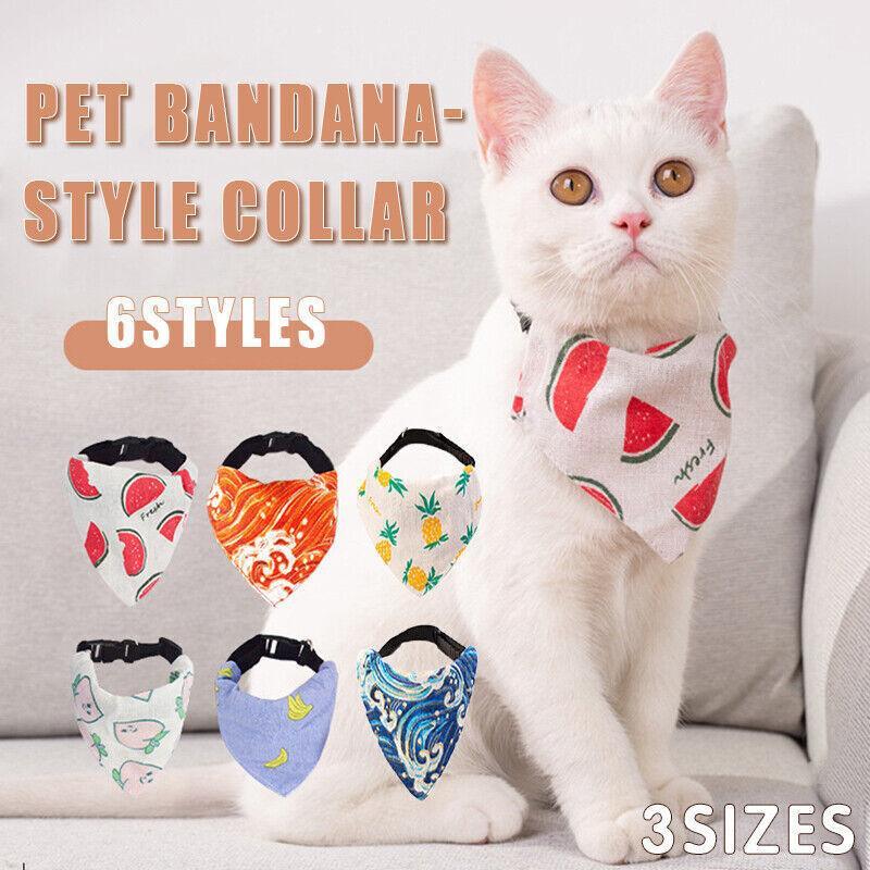 Pet Bandana-Style Collar, Large (Neck 18 to 33 cm) - Blue Wave Print - view 2