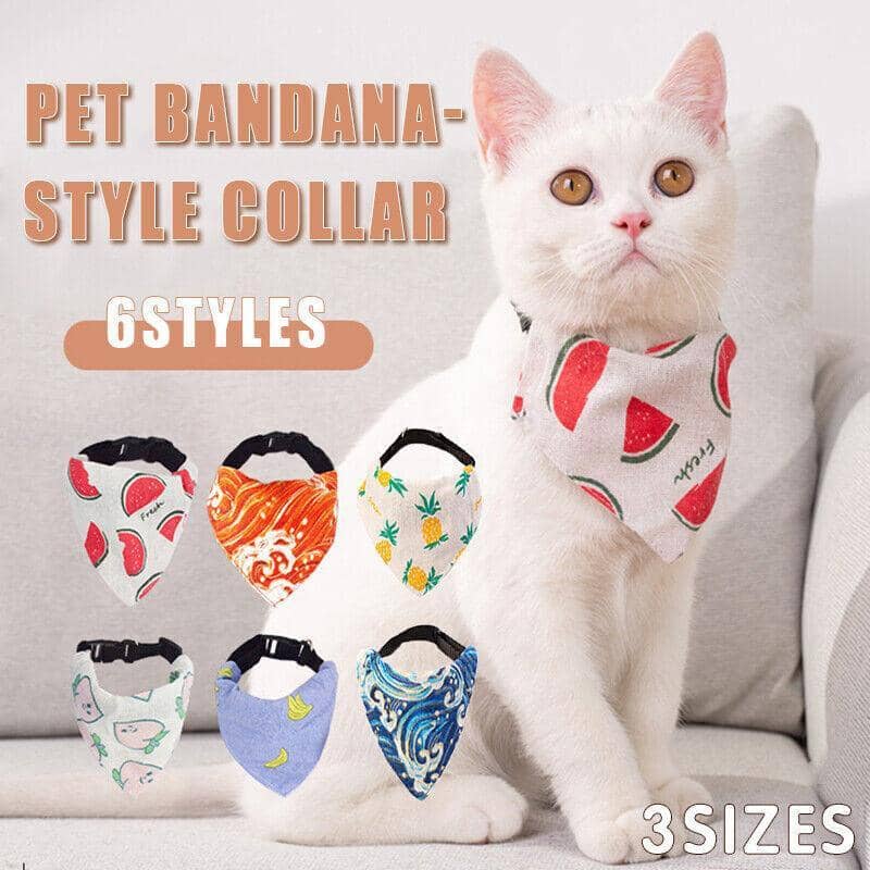 Pet Bandana-Style Collar, Large (Neck 18 to 33 cm) - Watermelon Print - view 2
