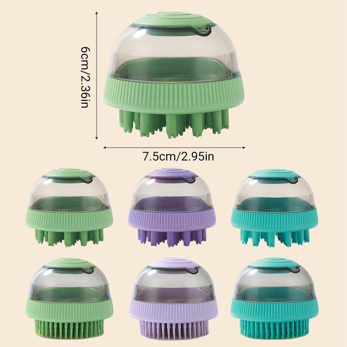 Pet Bath Massage Brush for Cats and Dogs, Pack of 2 - Teal - view 4
