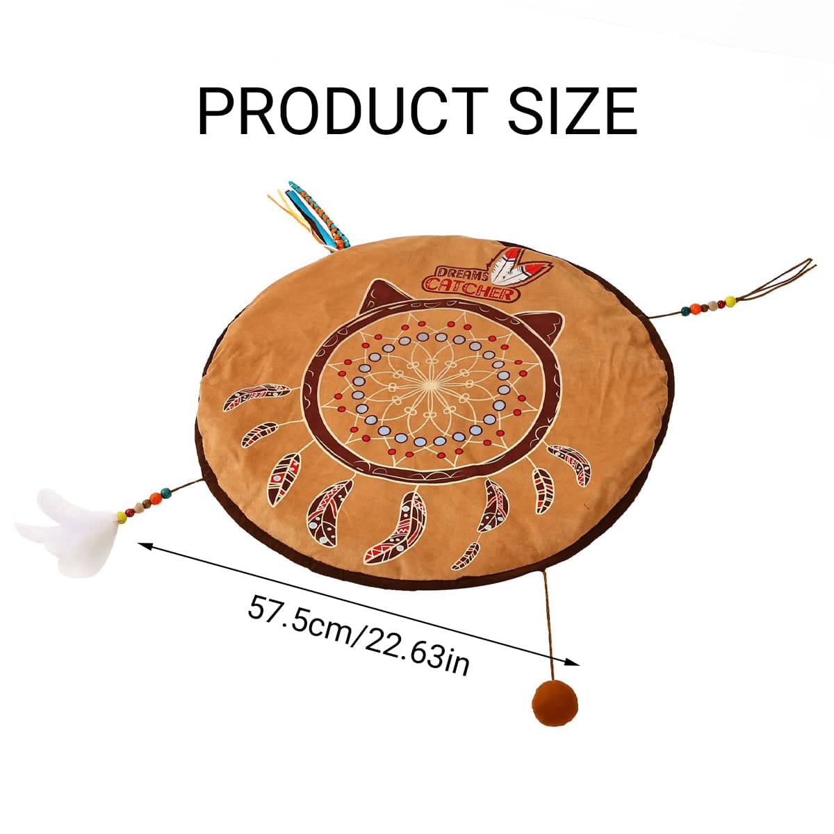 Pet Bed Mat in Bohemian Style, Washable Polar Fleece, 57.5 cm Diameter - view 3