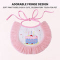 Pet Birthday Hat and Bib Set, Pink Tassel Cake Design - Size S (Bib 18 cm Wide) - view 5