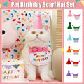 Pet Birthday Hat and Scarf Set for Dogs and Cats - Pink - view 2