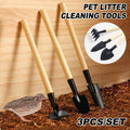 Pet Cage Cleaning Tools with Wooden Handles, Set of 3