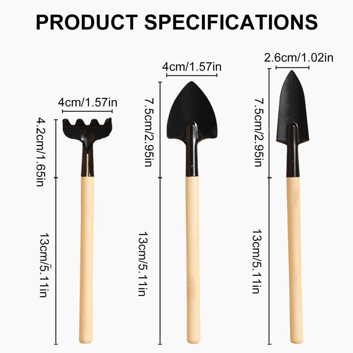 Pet Cage Cleaning Tools with Wooden Handles, Set of 3 - view 4