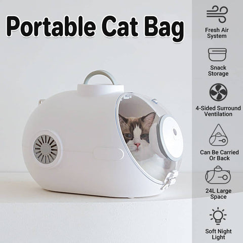 Pet Carrier Backpack for Cats and Dogs - Breathable Travel Bag, White