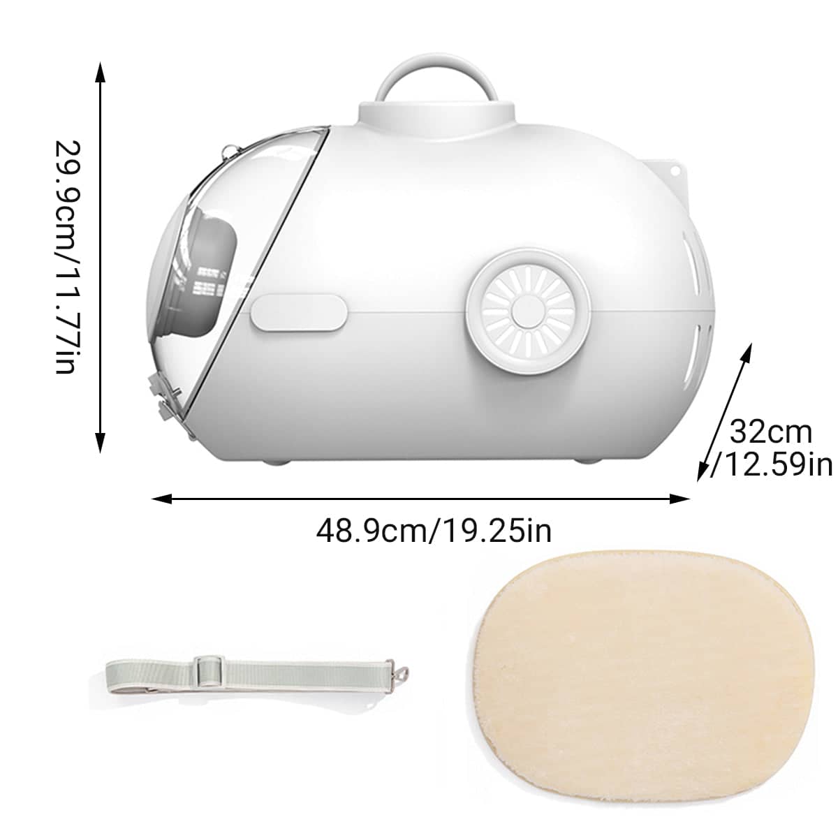 Pet Carrier Backpack for Cats and Dogs - Breathable Travel Bag, White - view 3
