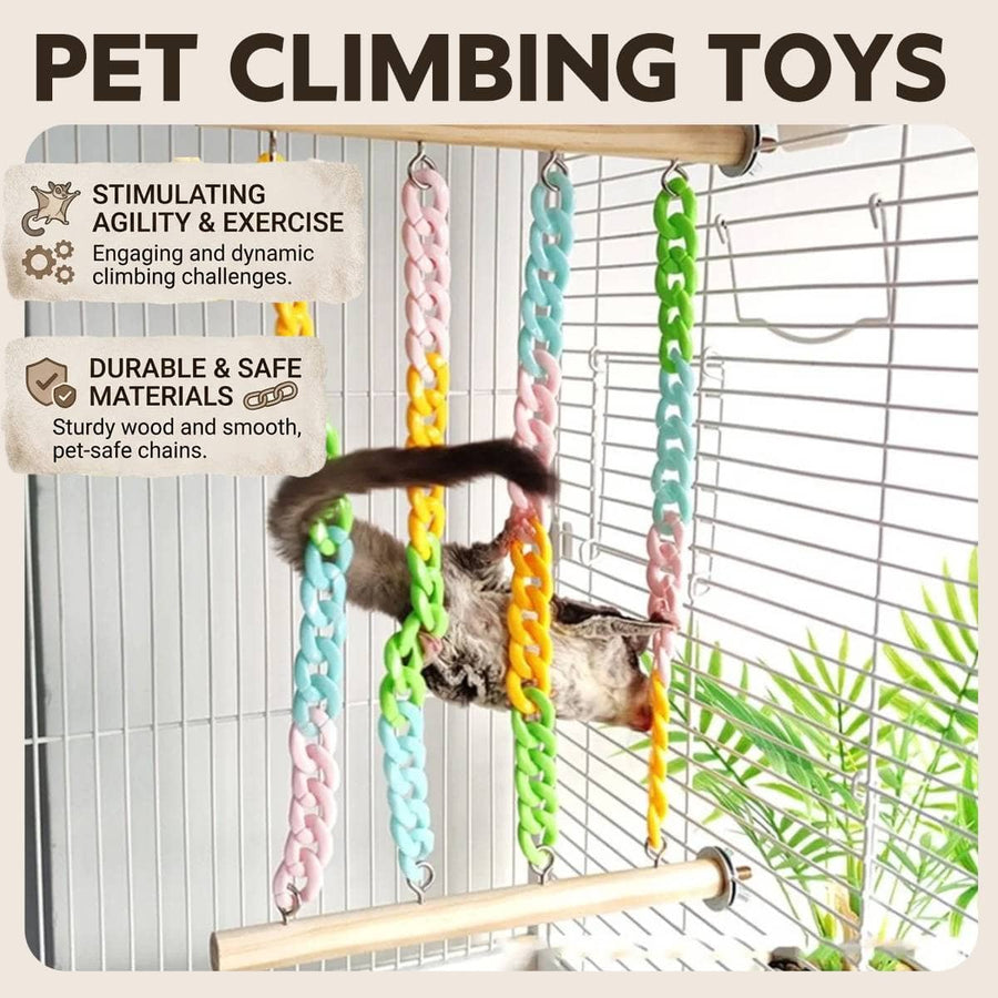 Pet Climbing Chain Toy for Sugar Gliders and Small Animal Cages