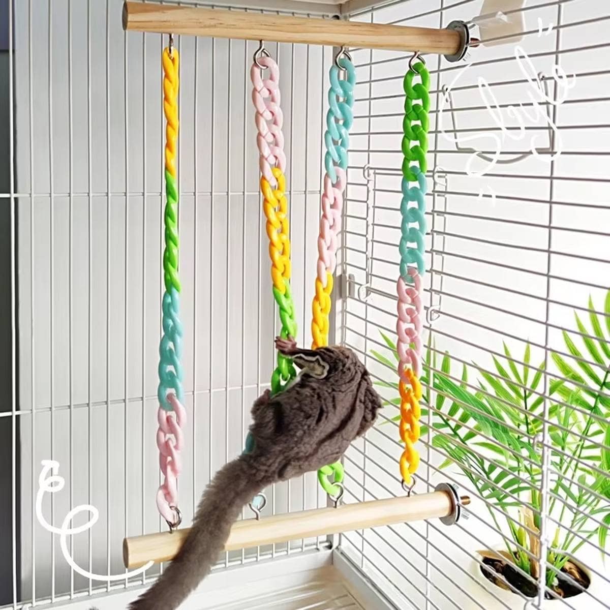 Pet Climbing Chain Toy for Sugar Gliders and Small Animal Cages - view 5