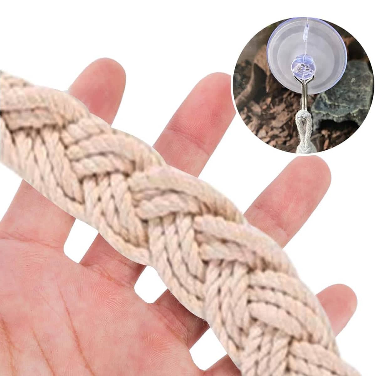 Pet Climbing Suspension Bridge Rope Swing for Reptiles and Hermit Crabs - 60 cm - view 4