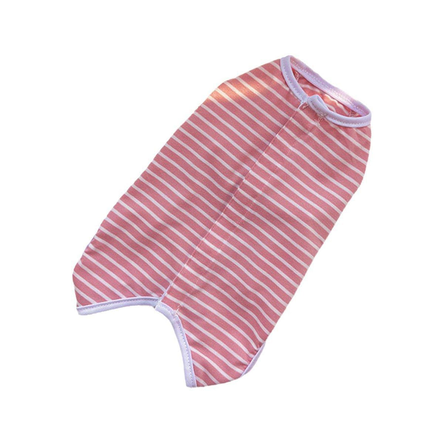 Pet Clothing in Breathable Fabric - Pink and White, XS (Chest 37 cm, Back 25 cm)