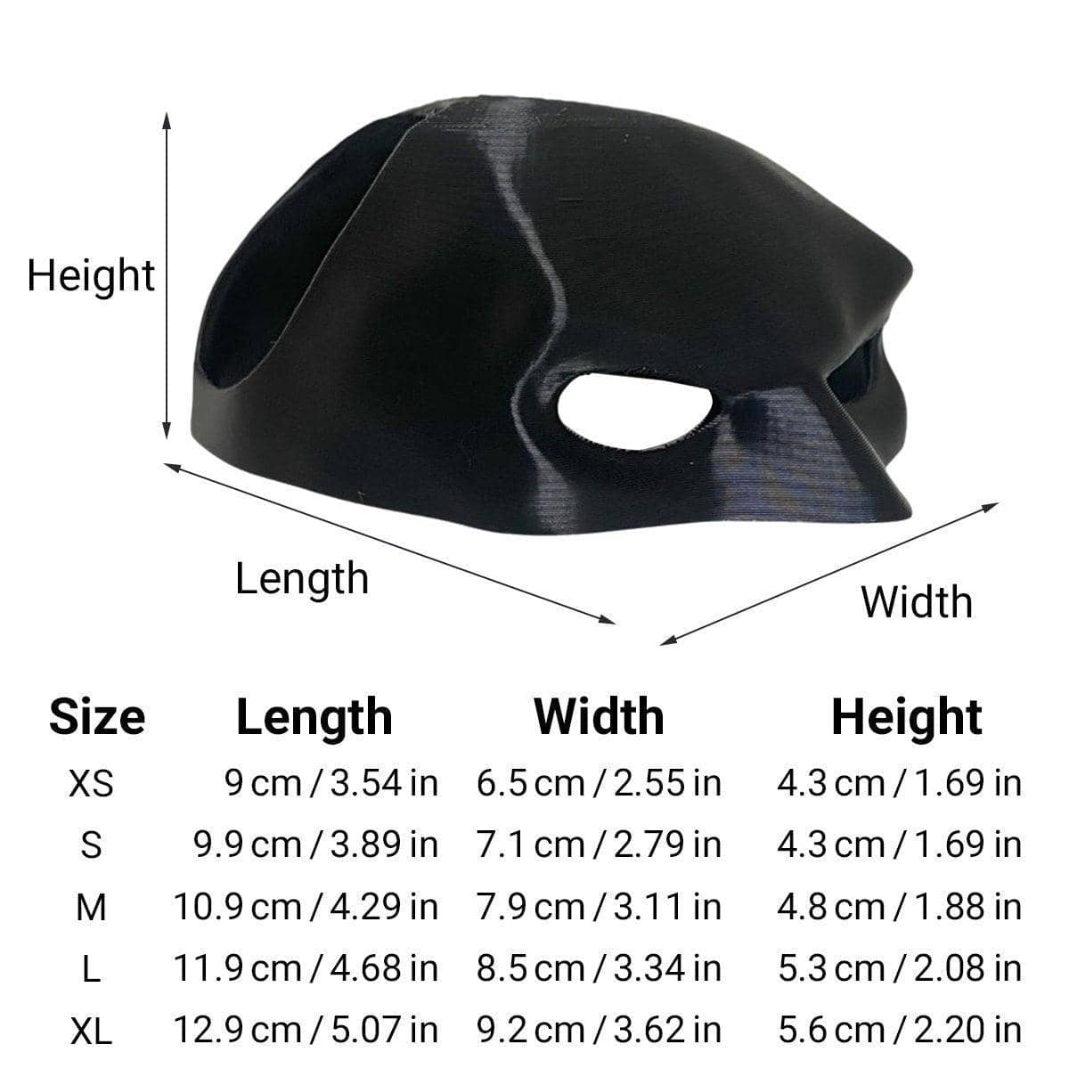 Pet Costume Mask - Large (11.9 x 8.5 x 5.3 cm), Black - view 3