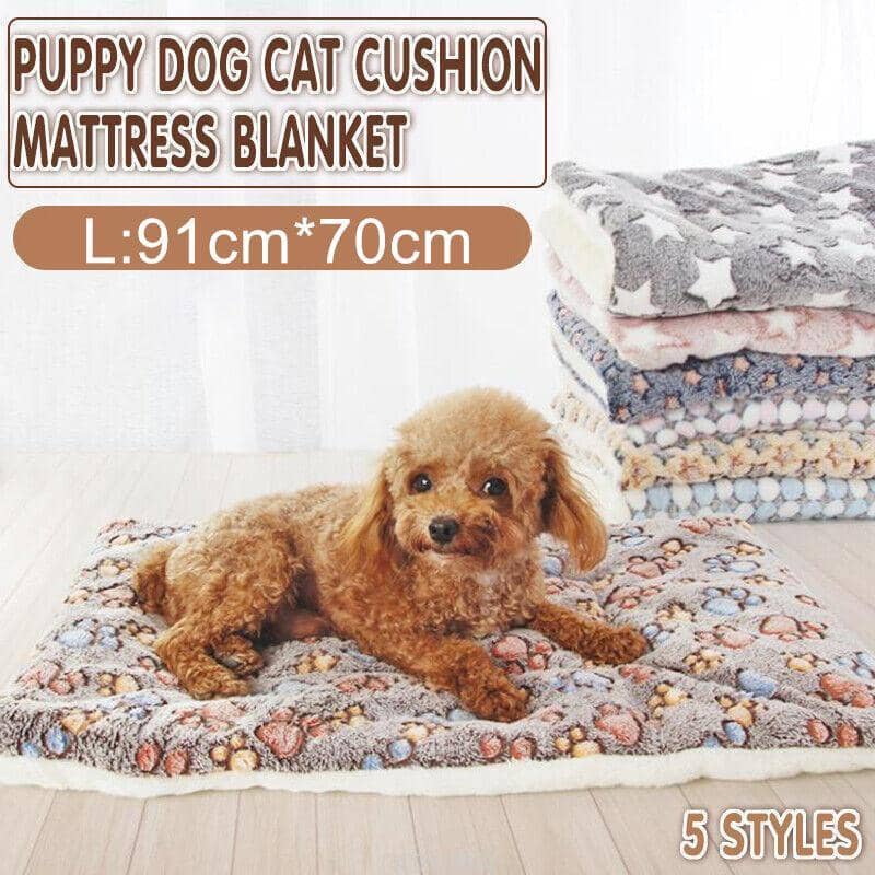 Pet Cushion Mattress Blanket Bed for Dogs and Cats, Large 91 x 70 cm - Blue White Star Print - view 2