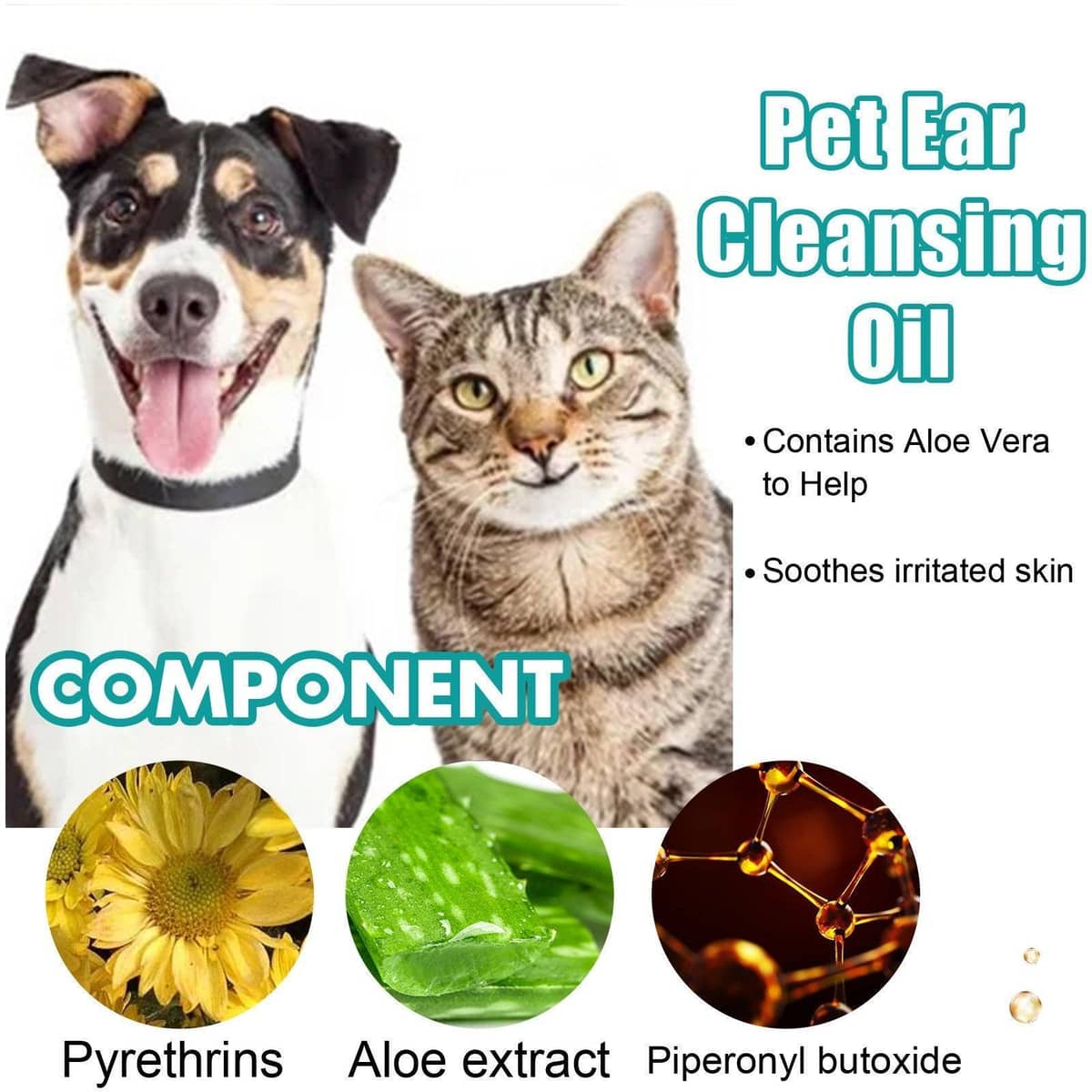 Pet Ear Cleaning Oil for Cats and Dogs, 30 ml with 10 Cotton Swabs - view 5