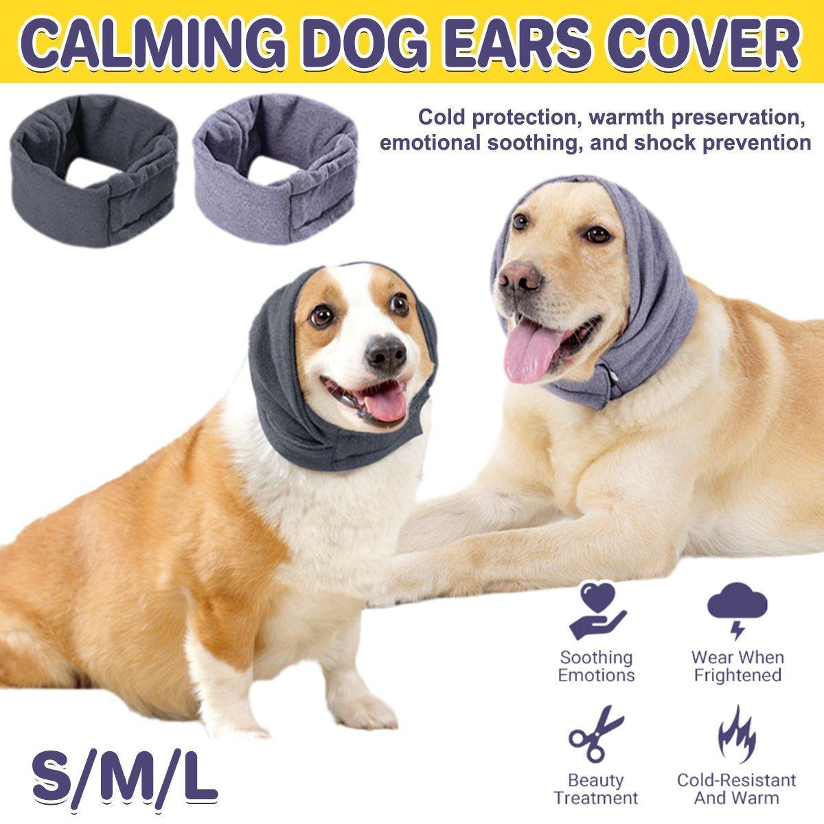 Pet Ear Cover for Dogs and Cats - Grey, Medium (Head 35-48 cm) - view 2