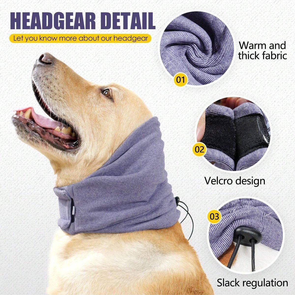 Pet Ear Cover for Dogs and Cats - Grey, Medium (Head 35-48 cm) - view 5