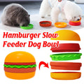 Pet Feeding Bowl for Dogs and Cats - Hamburger Shaped, 5-In-1 Melamine and Silicone